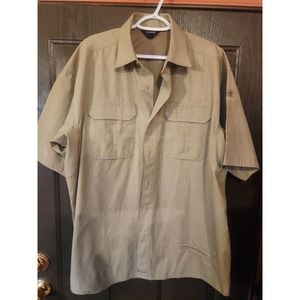 Blackhawk Warrior Wear Shirt Mens Sz XL Button Down Brown Short Sleeve Tactical